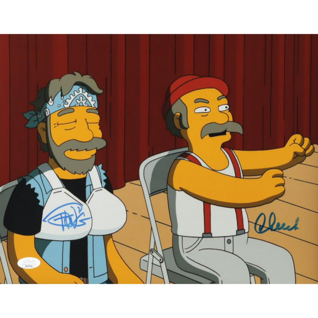 Tommy Chong & Cheech Marin Signed "The Simpsons" 11x14 Photo (JSA COA): Tommy Chong & Cheech Marin Signed "The Simpsons" 11x14 Photo (JSA COA)