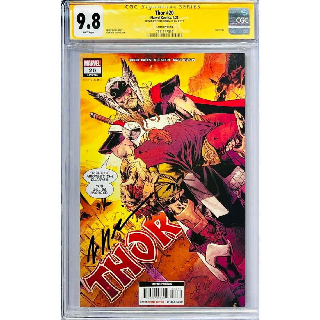 Peter Dinklage Signed CGC SS 9.8 Thor #20 Marvel Comic (1 of 1)