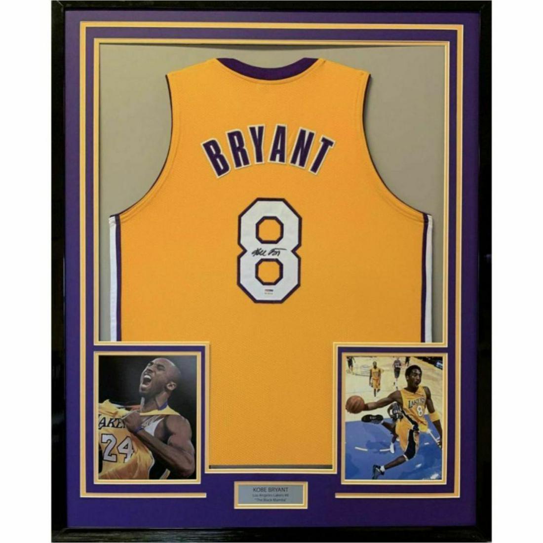 FRAMED Autographed/KOBE BRYANT 33x42 Los Angeles Jersey PSA COA (1 of 1)