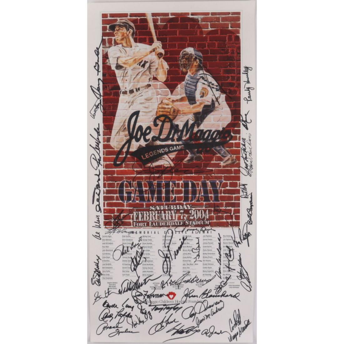 2004 Joe DiMaggio Legends Game Day Signed 13x27 Poster Signed By (42) Minnie Minoso, Al Downing, (1 of 1)