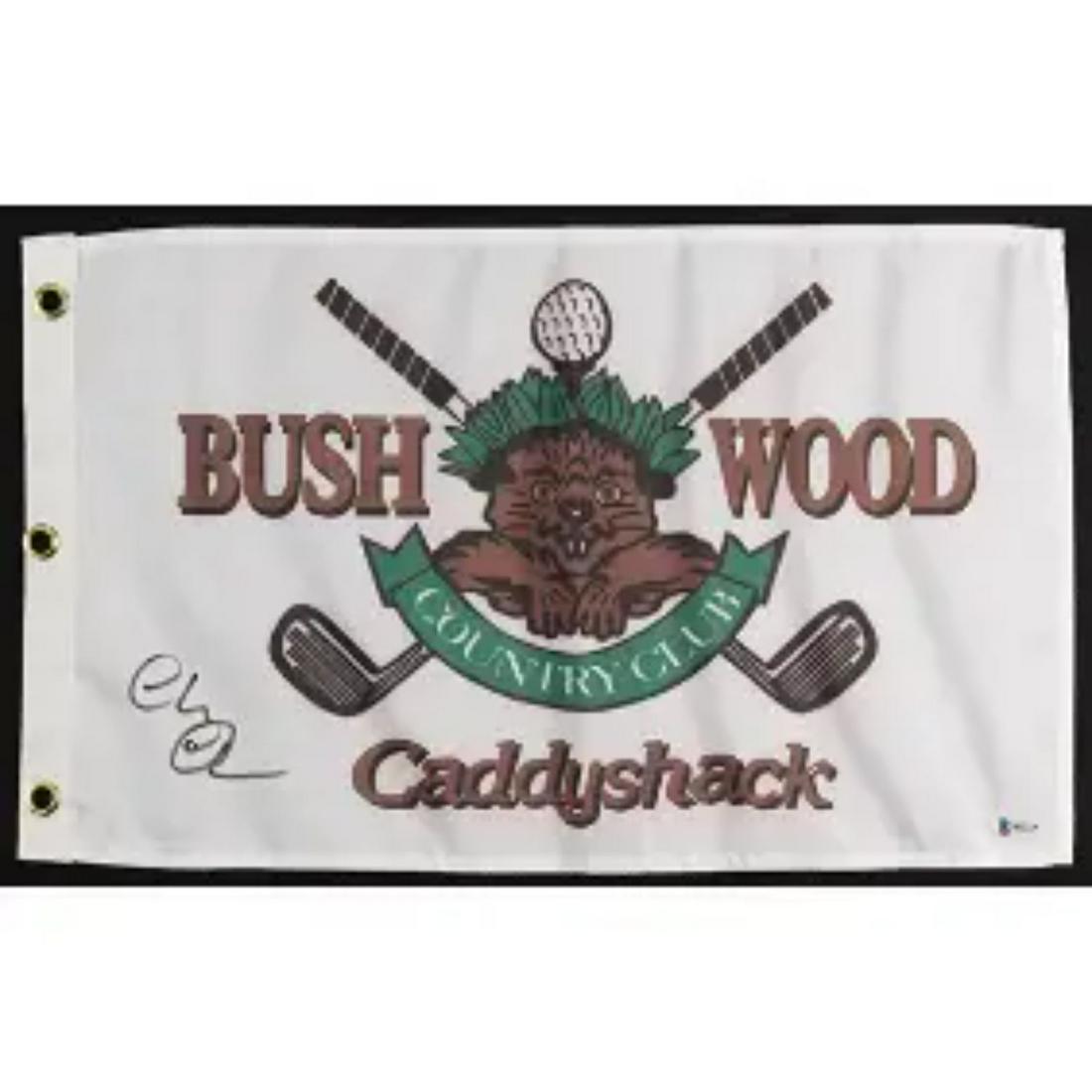 Chevy Chase Signed "Caddyshack" Bushwood Country Club Pin Flag (Beckett COA) (1 of 1)
