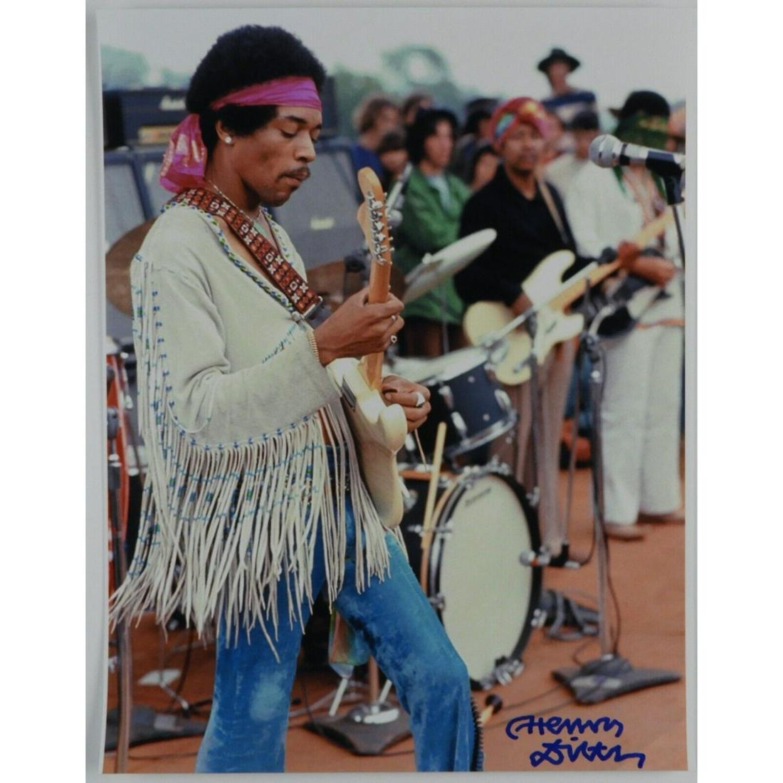 Henry Diltz Signed 8x10 Photo Jimi Hendrix Woodstock Autographed JSA COA (1 of 2)