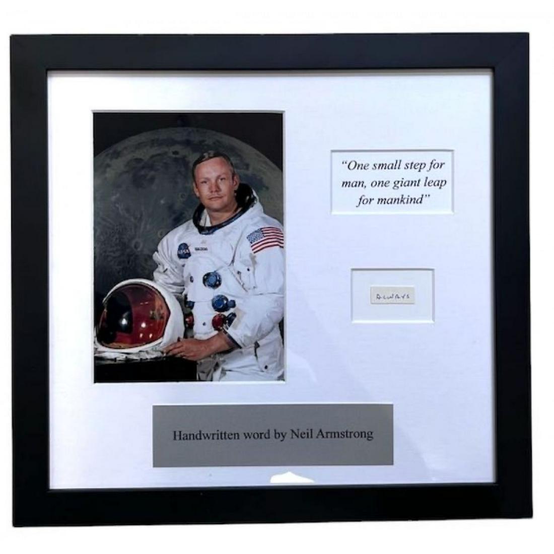 Neil Armstrong Signed Custom Framed Cut Display (JSA) (1 of 2)