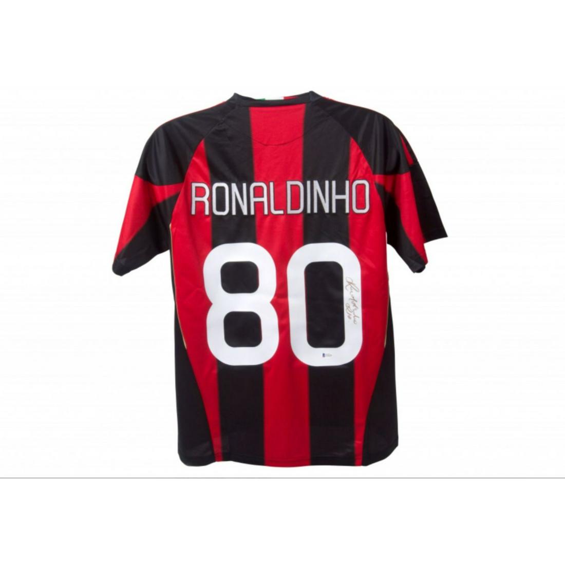 Ronaldinho Signed Milan Jersey Inscribed "Rio" (Beckett) (1 of 2)