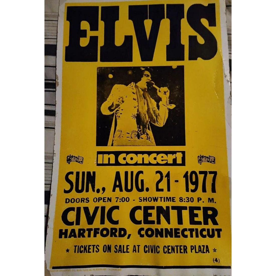 Elvis Presley concert poster 1977 five day's after his death Original Civic VG (1 of 1)