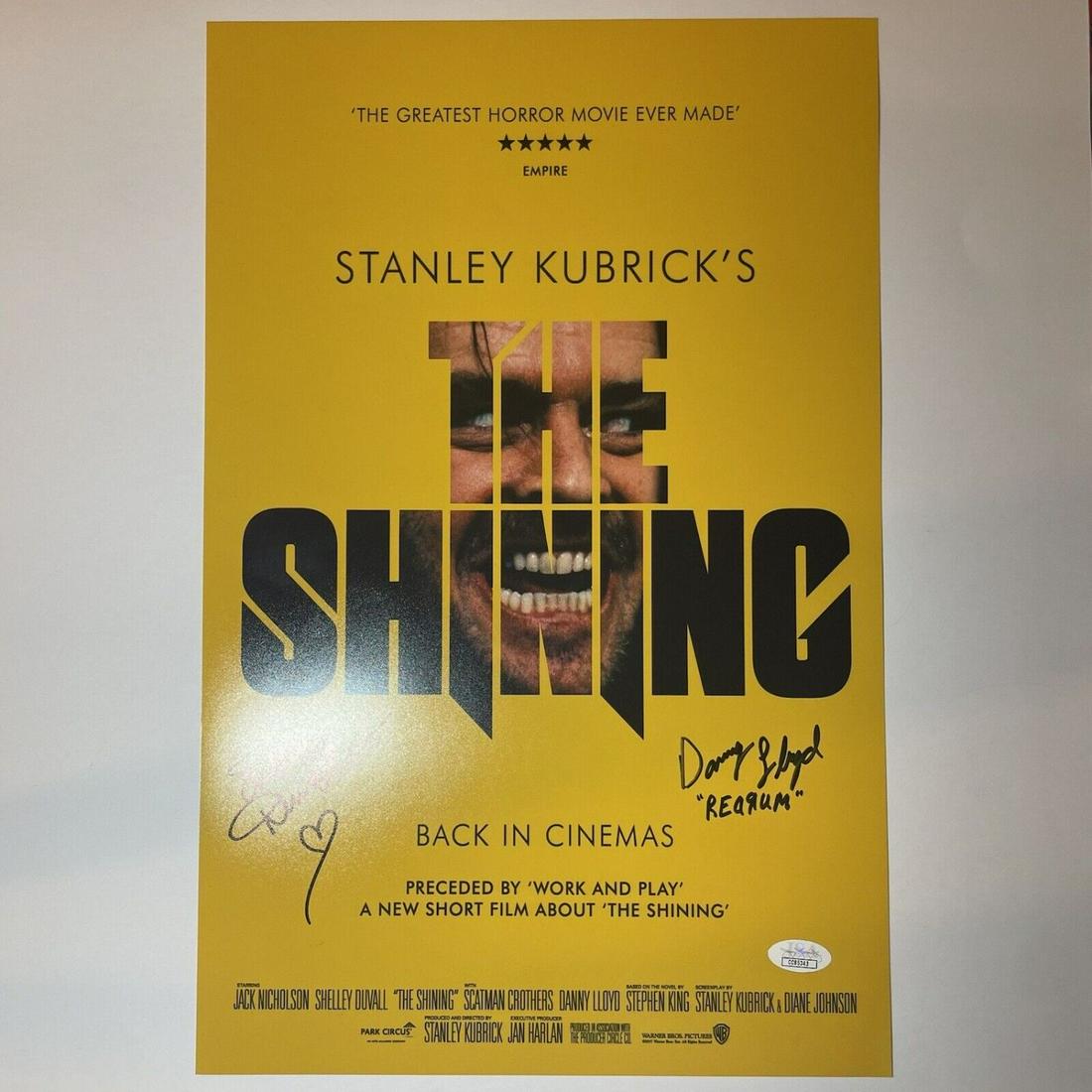 THE SHINING signed Shelley Duvall Danny Lloyd 11x17 poster JSA COA photo: THE SHINING signed Shelley Duvall Danny Lloyd 11x17 poster JSA COA photo