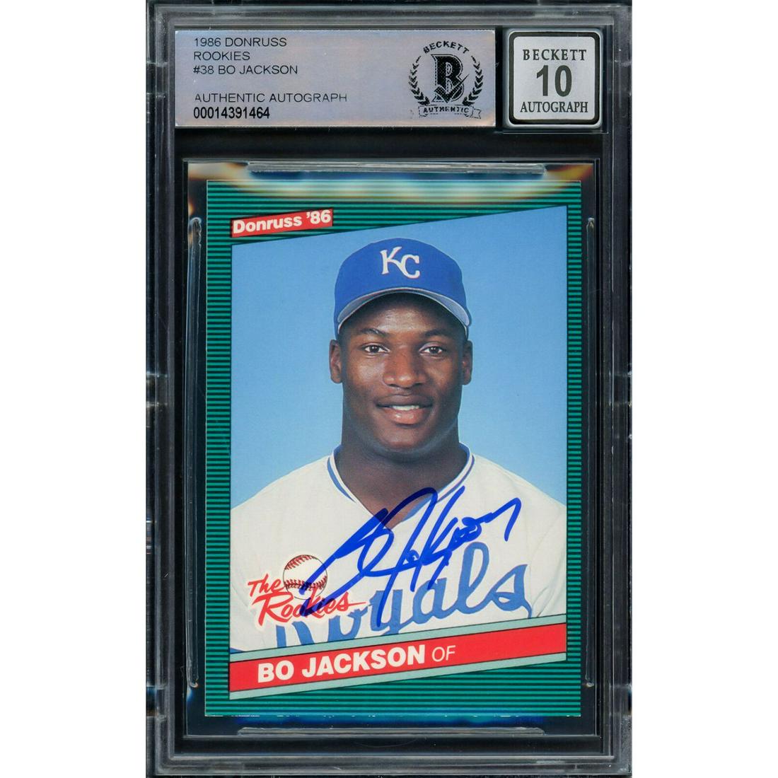 Bo Jackson Signed Rookie Card (Beckett 10 Auto) (1 of 1)