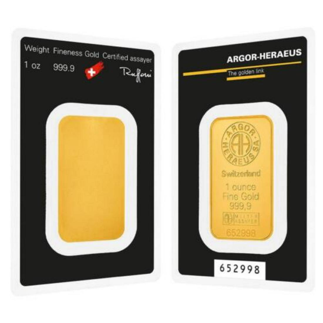 1 oz Gold Bar - Argor-Heraeus .9999 Fine (1 of 3)
