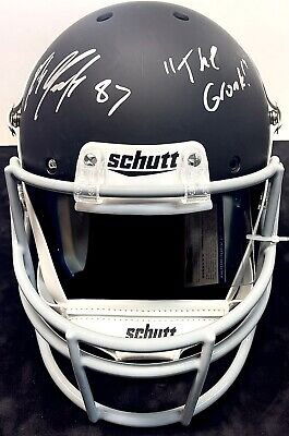 Rob Gronkowski Signed NE Patriots Black Schutt Helmet W/Inscrip The Gronk PSA (1 of 2)