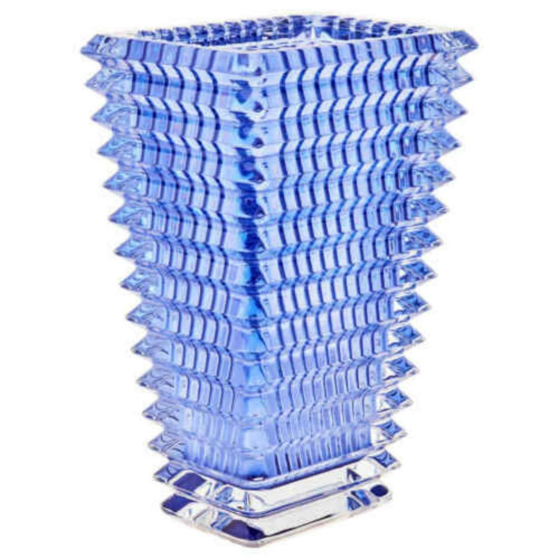 Baccarat Crystal Rectangular Eye Vase - Blue (1 of 1)