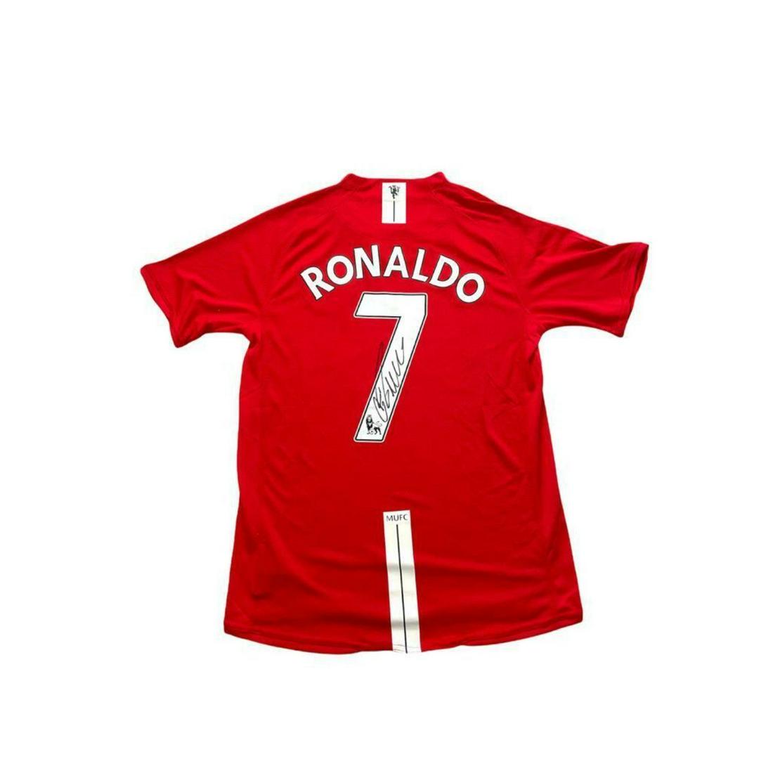 Cristiano Ronaldo Signed Manchester Untied 07-08 League Jersey (Beckett LOA): Cristiano Ronaldo Signed Manchester Untied 07-08 League Jersey (Beckett LOA)