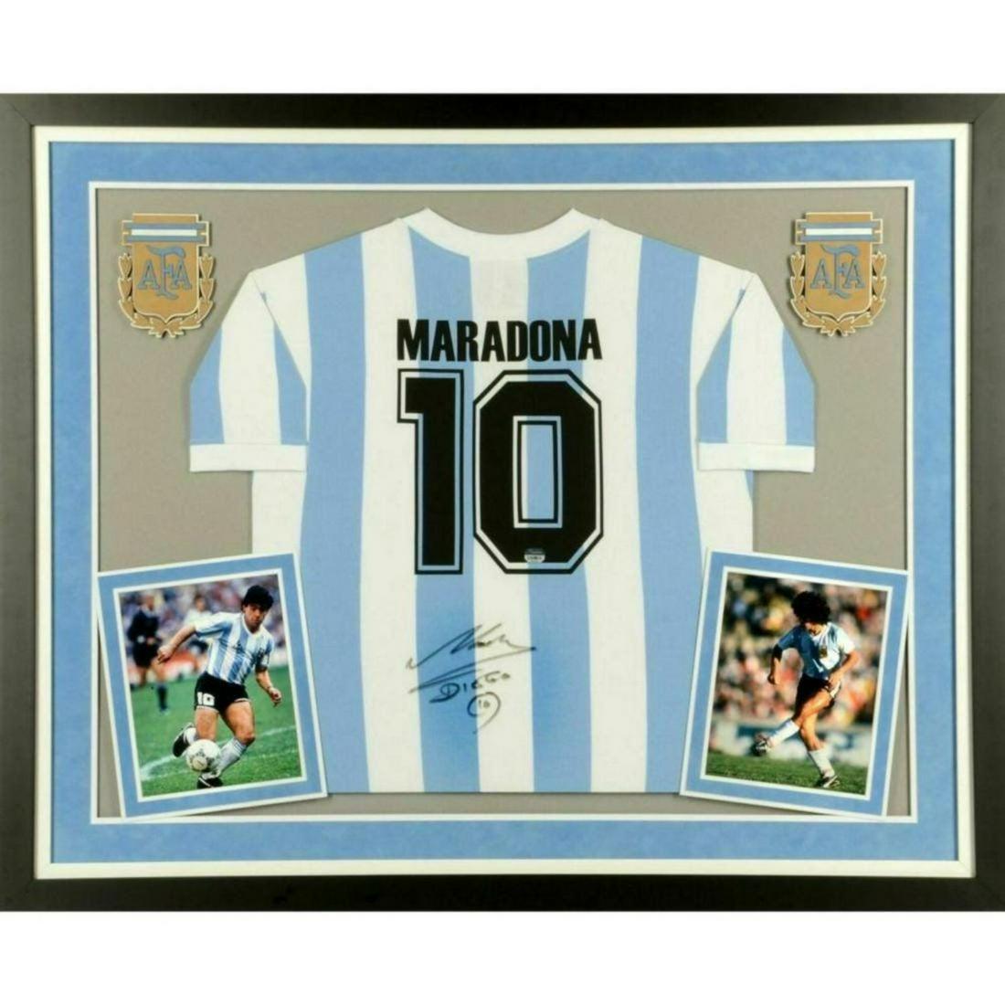 Diego Maradona Signed 1986 Argentina Home Jersey Framed COA (1 of 1)
