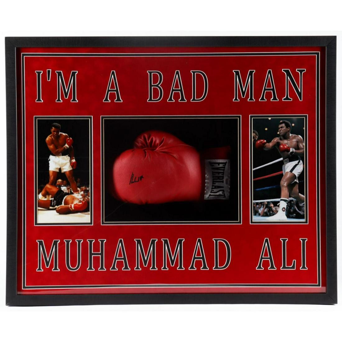 Muhammad Ali Signed Everlast Glove Shadowbox Display (PSA COA) (1 of 1)