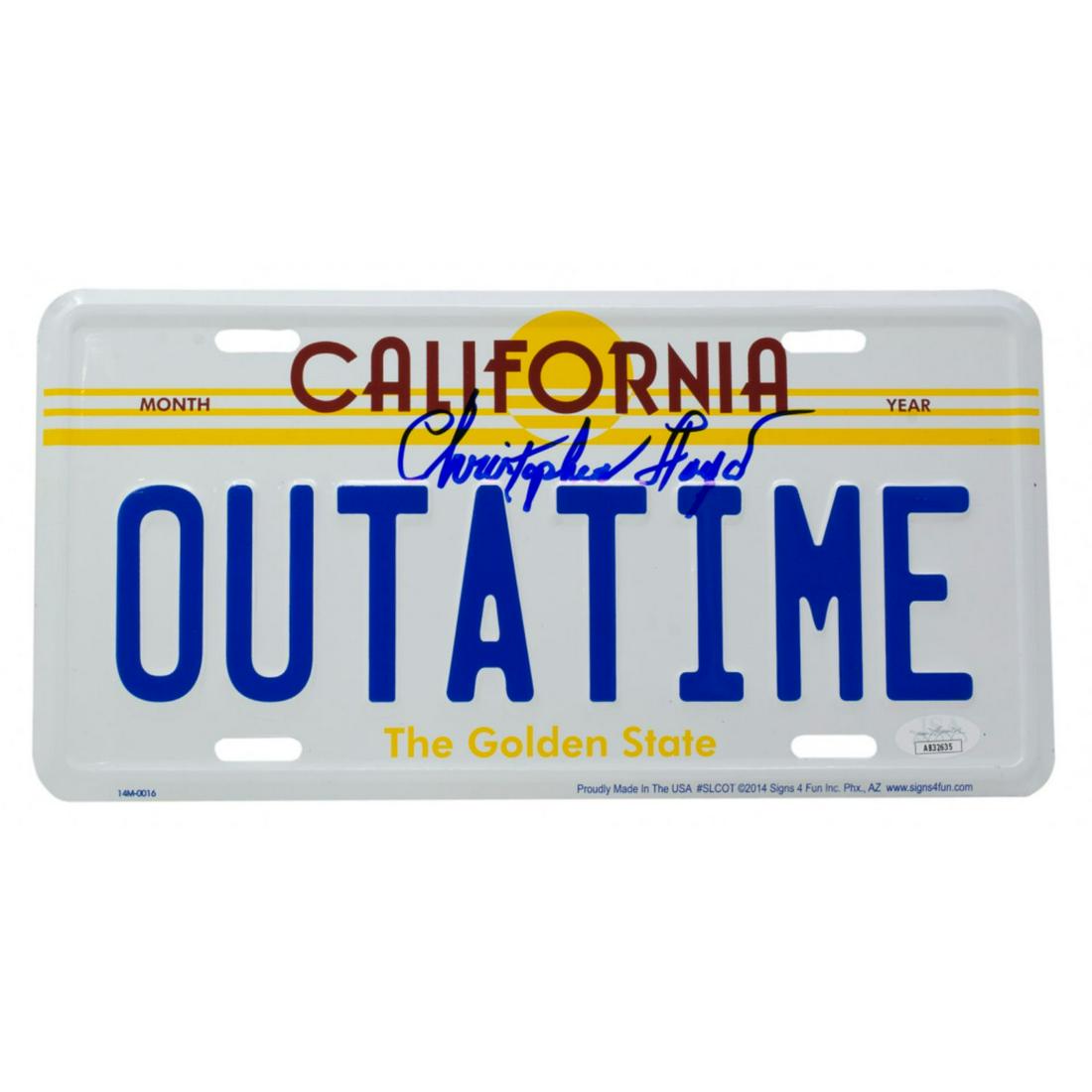 Christopher Lloyd Signed "Back to the Future" California License Plate (Beckett COA) (1 of 1)
