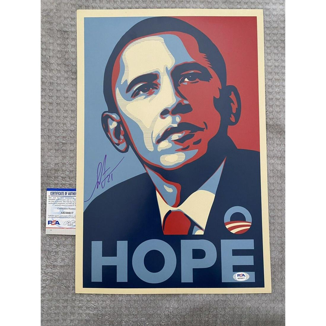 Shepard Fairey Signed Obama 11x17 Photo (PSA COA) (1 of 1)