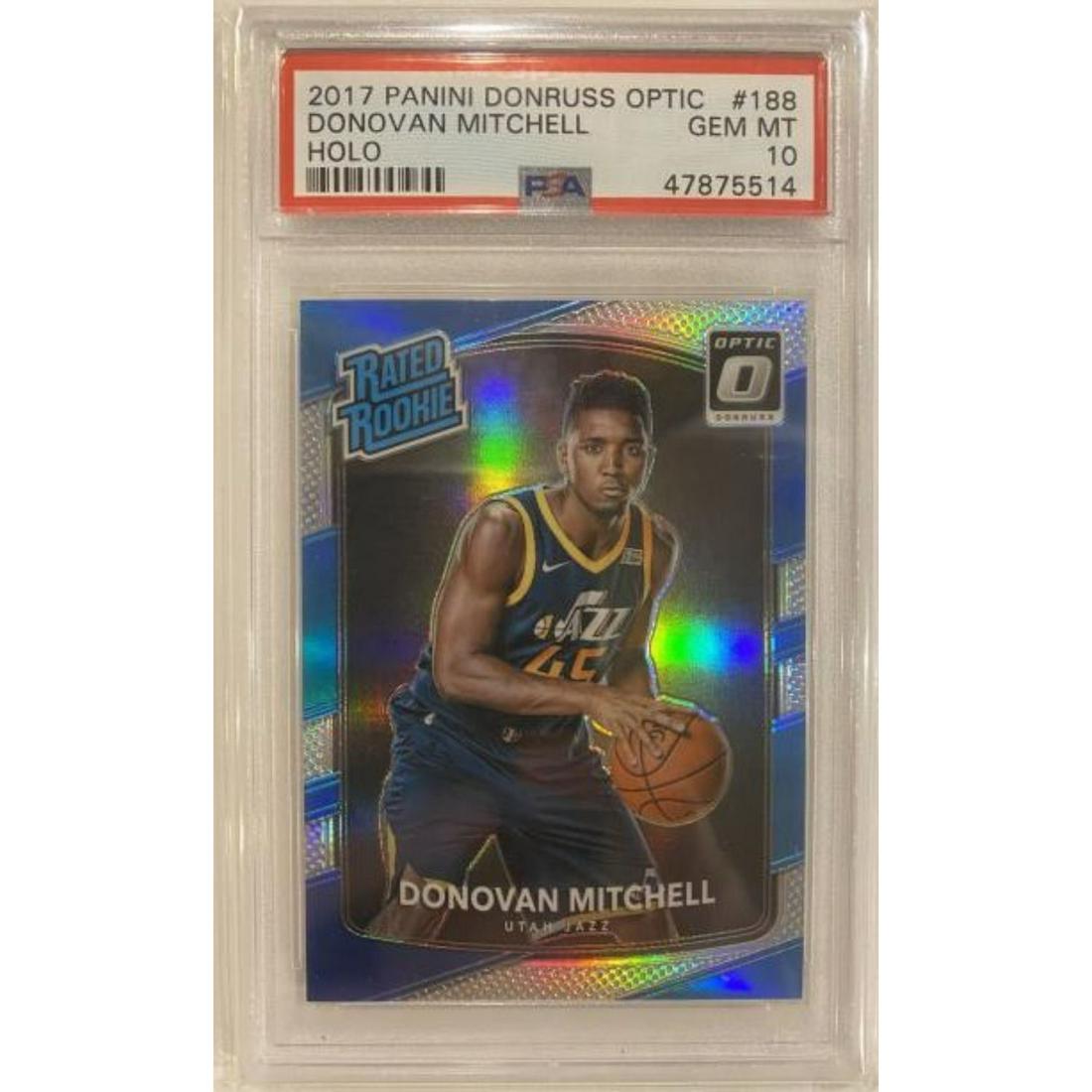 2017 DONRUSS OPTIC DONOVAN MITCHELL HOLO #188 PSA 10 ROOKIE (1 of 1)