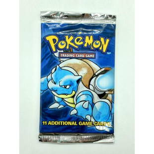 1999 Pokemon Base Set Unlimited Booster Pack Sealed, Blastoise Art Unopened: 1999 Pokemon Base Set Unlimited Booster Pack Sealed, Blastoise Art Unopened