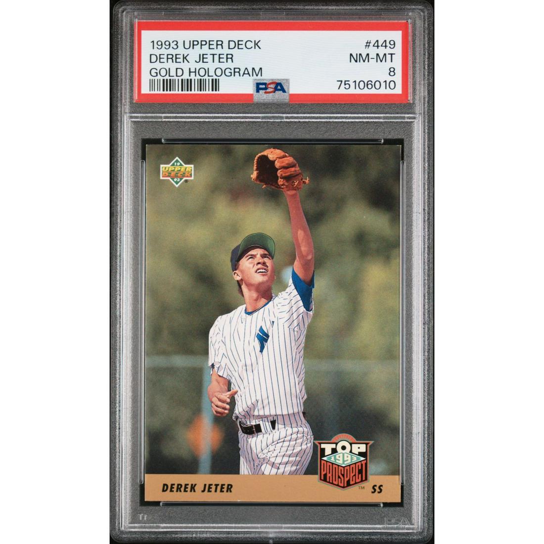1993 Upper Deck GOLD Hologram Derek Jeter #449 PSA 8 Rookie Card Rare Parallel (1 of 1)