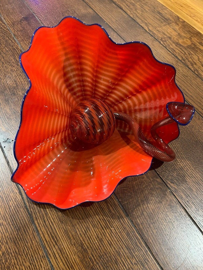 DALE CHIHULY SIGNED STUDIO EDITION POMEGRANATE PERSIAN PAIR HAND BLOWN GLASS (1 of 1)