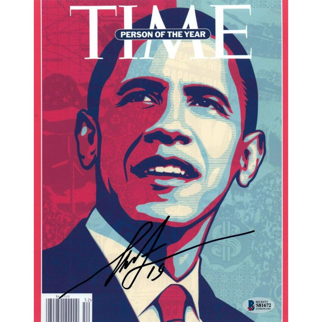 Shepard Fairey Signed Time Hope Barack Obama 8x10 Photo Print (Beckett COA) (1 of 1)