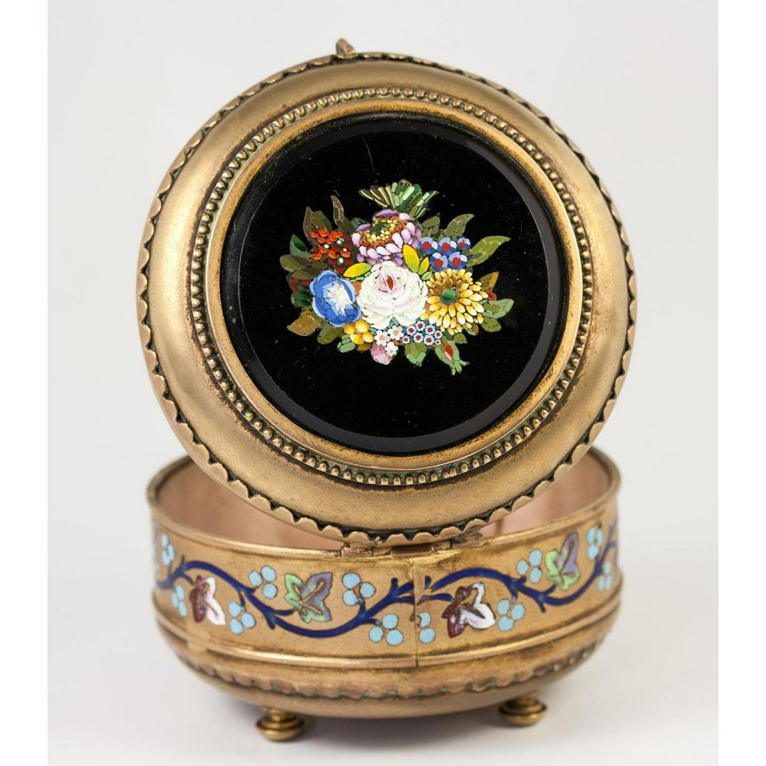 Antique Italian Micromosaic Powder Box (1 of 3)