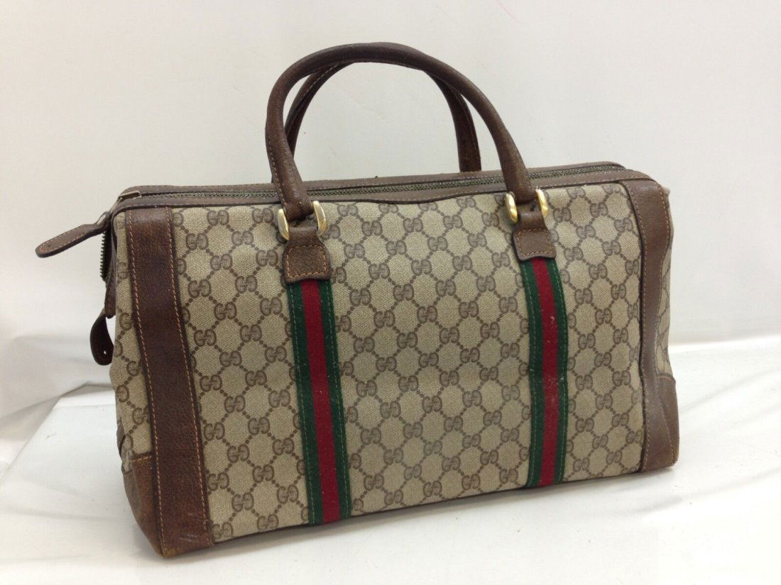 Authentic Gucci GG Pattern Boston Hand Bag Brown 8J040520N" (1 of 2)