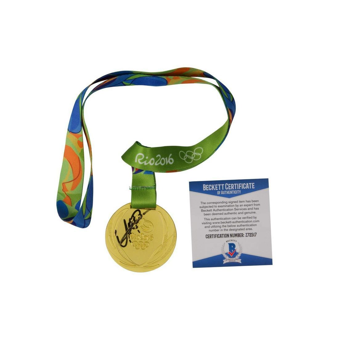 Usain Bolt Signed Replica RIO 2016 Gold Medal BAS COA (1 of 1)
