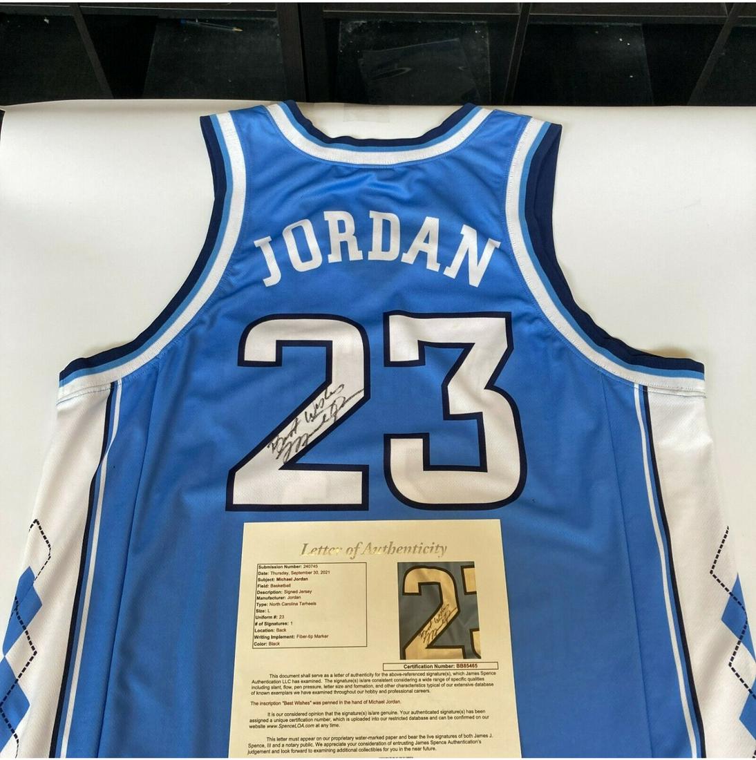 Rare~ Michael Jordan Signed North Carolina Jersey Inscribed "Best Wishes" (JSA LOA) (1 of 4)