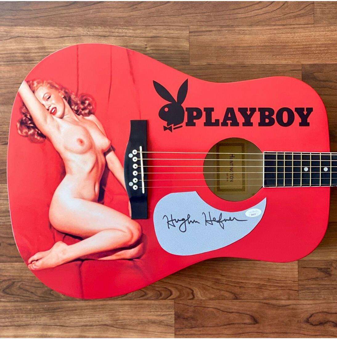 Hugh Hefner Signed Custom Playboy Guitar (JSA LOA) (1 of 3)