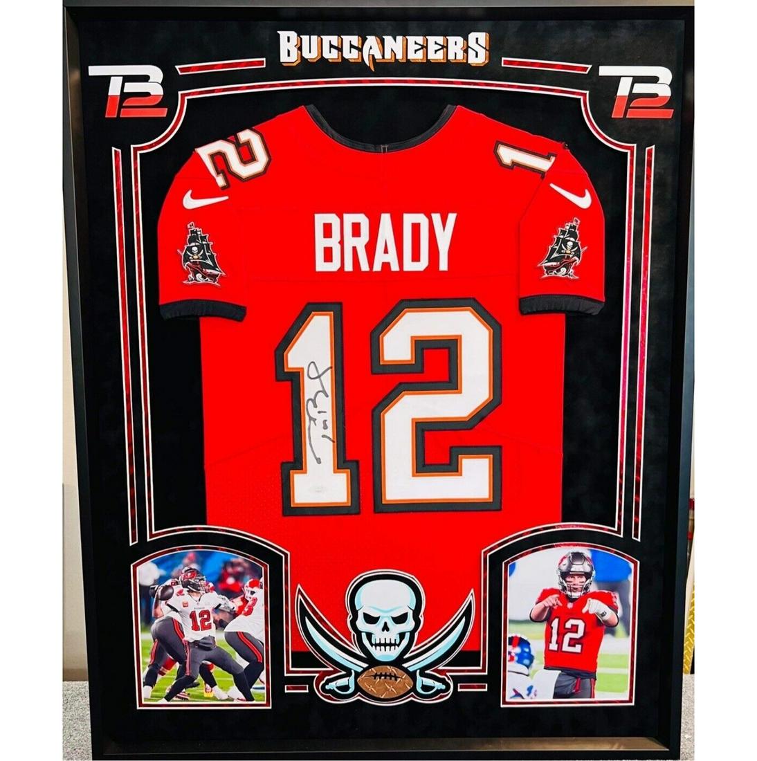 Tom Brady Signed & Custom Framed Tampa Bay Buccaneers Jersey (Fanatics Hologram) (1 of 1)
