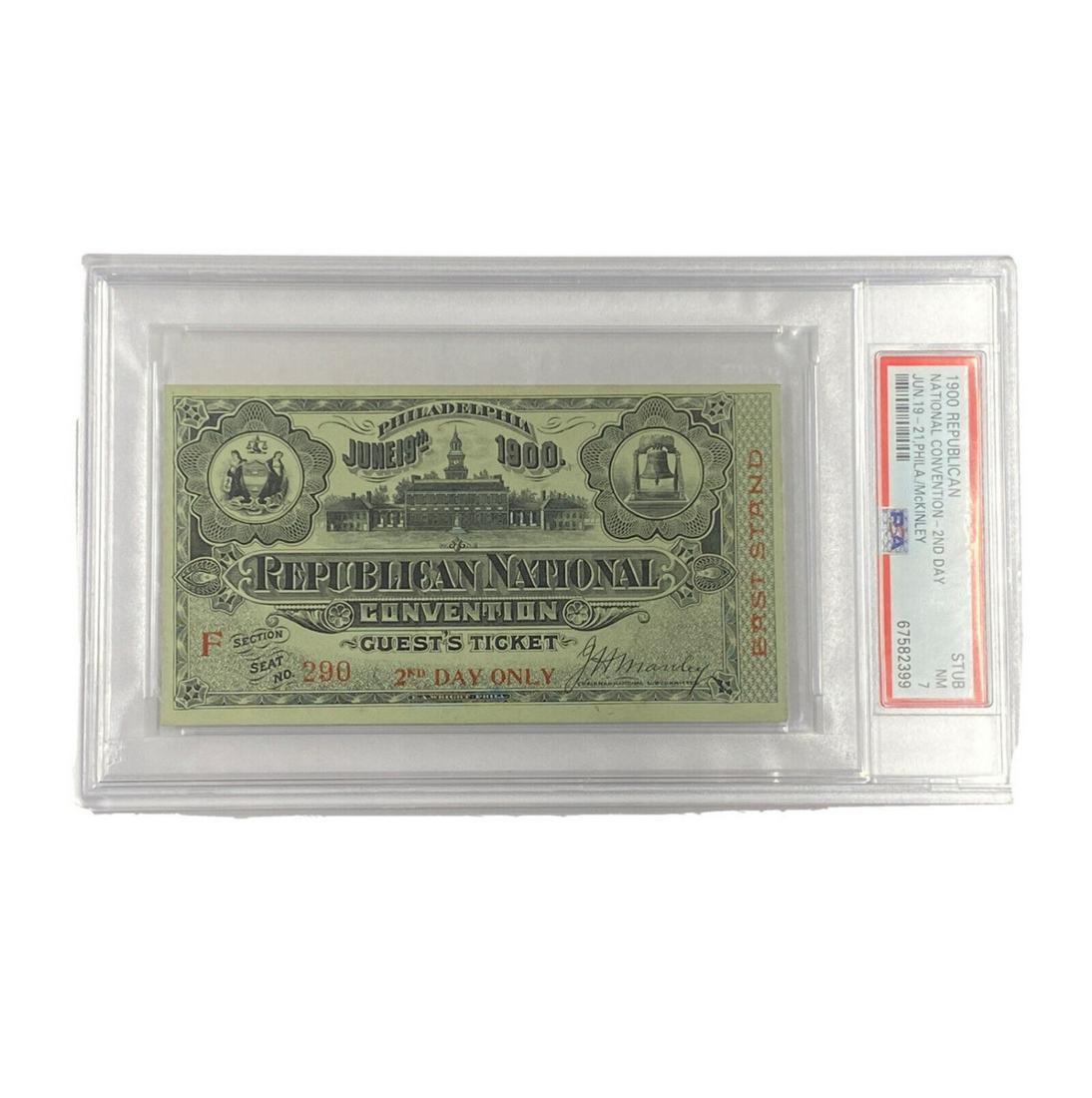 1900 Republican National Convention Ticke (PSA 7) (1 of 3)