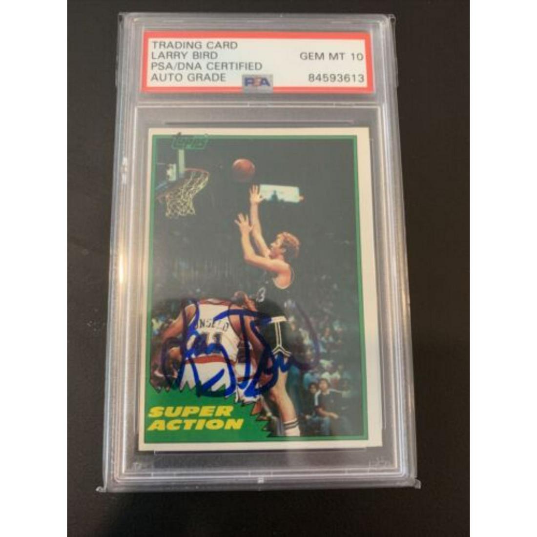 Signed 1981-82 Topps Larry Bird Super Action #E101 Celtics PSA/DNA 10 Auto HOF (1 of 1)