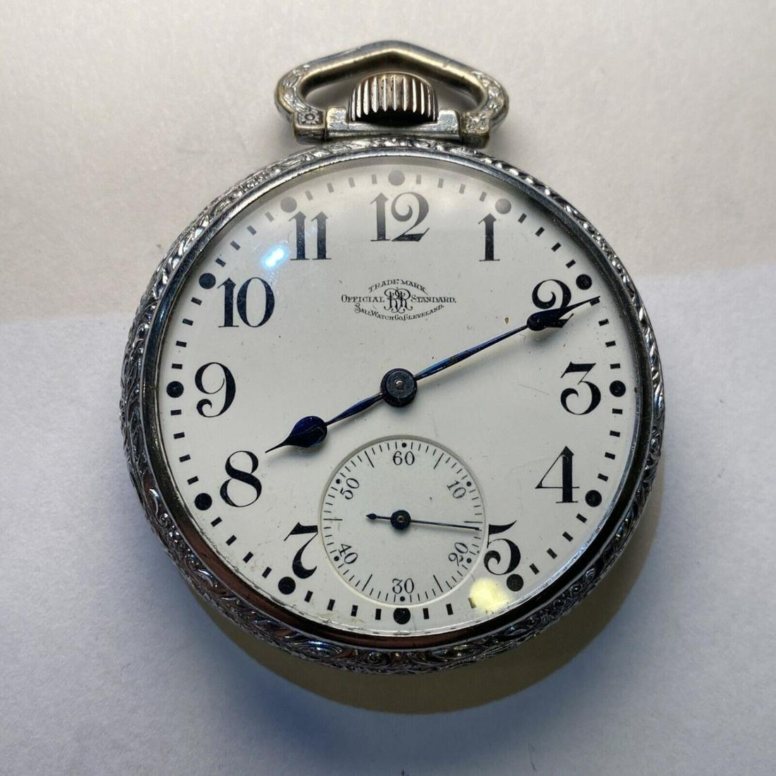 Ball Official Rr Standard 21 Jewel Of 16 Size Railroad Pocket Watch Runs