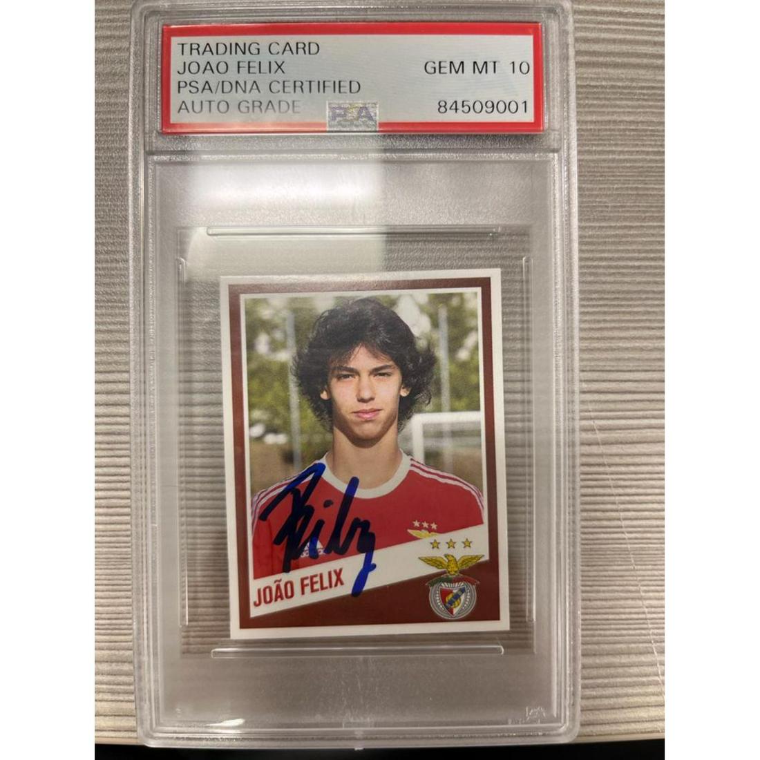 Joao Felix Signed Benfica Rookie Sticker PSA 10: Joao Felix Signed Benfica Rookie Sticker PSA 10