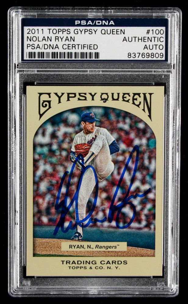 Nolan Ryan Signed 2011 Topps Gypsy Queen #100 (PSA Encapsulated) (1 of 1)