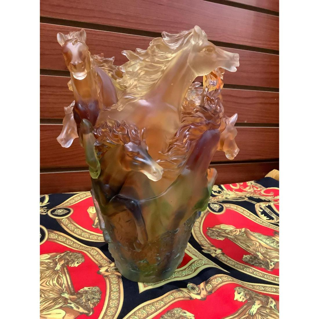 Nancy daum style Horse Vase H9" W6" (1 of 1)