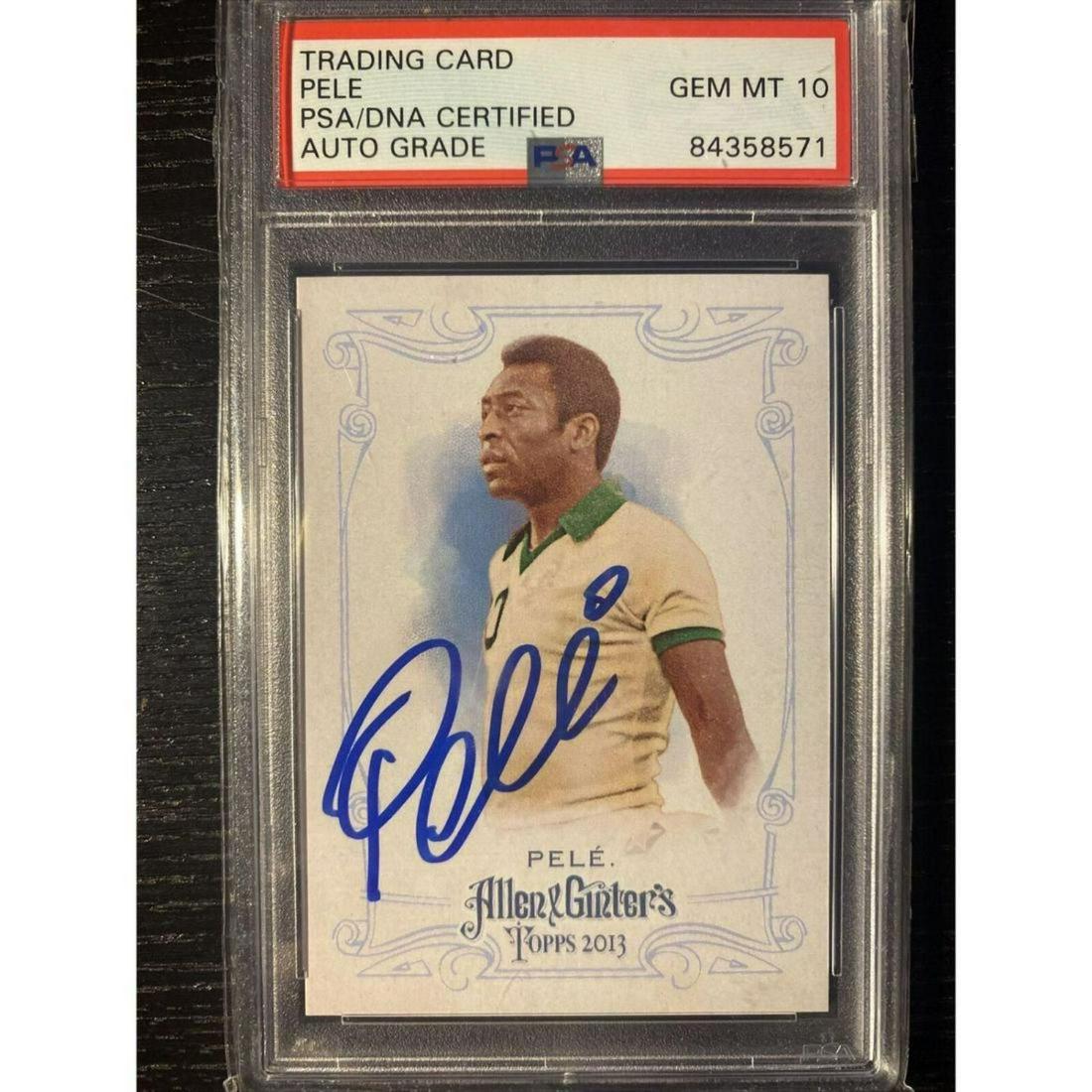 Pele Signed Topps Match Attax Psa 9 Auto
