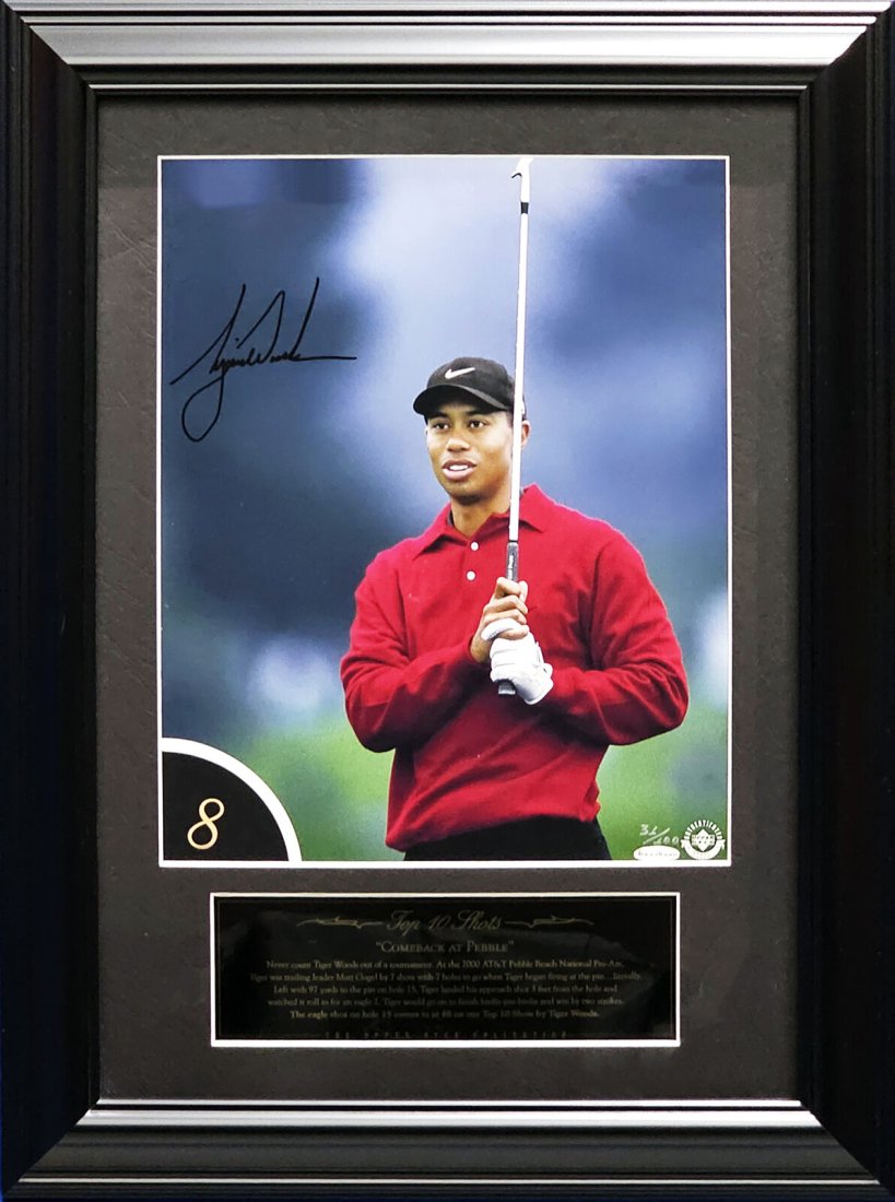 Tiger Woods Signed & Custom Framed 12x16 Upper Deck Photo Limited To /100 (Upper Deck) (1 of 3)