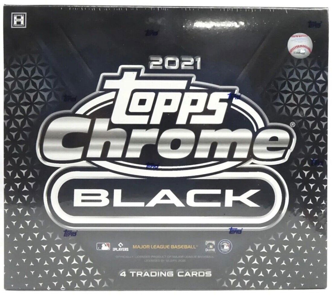 2021 Topps Chrome Black Baseball Factory Sealed Hobby Box (1 of 1)