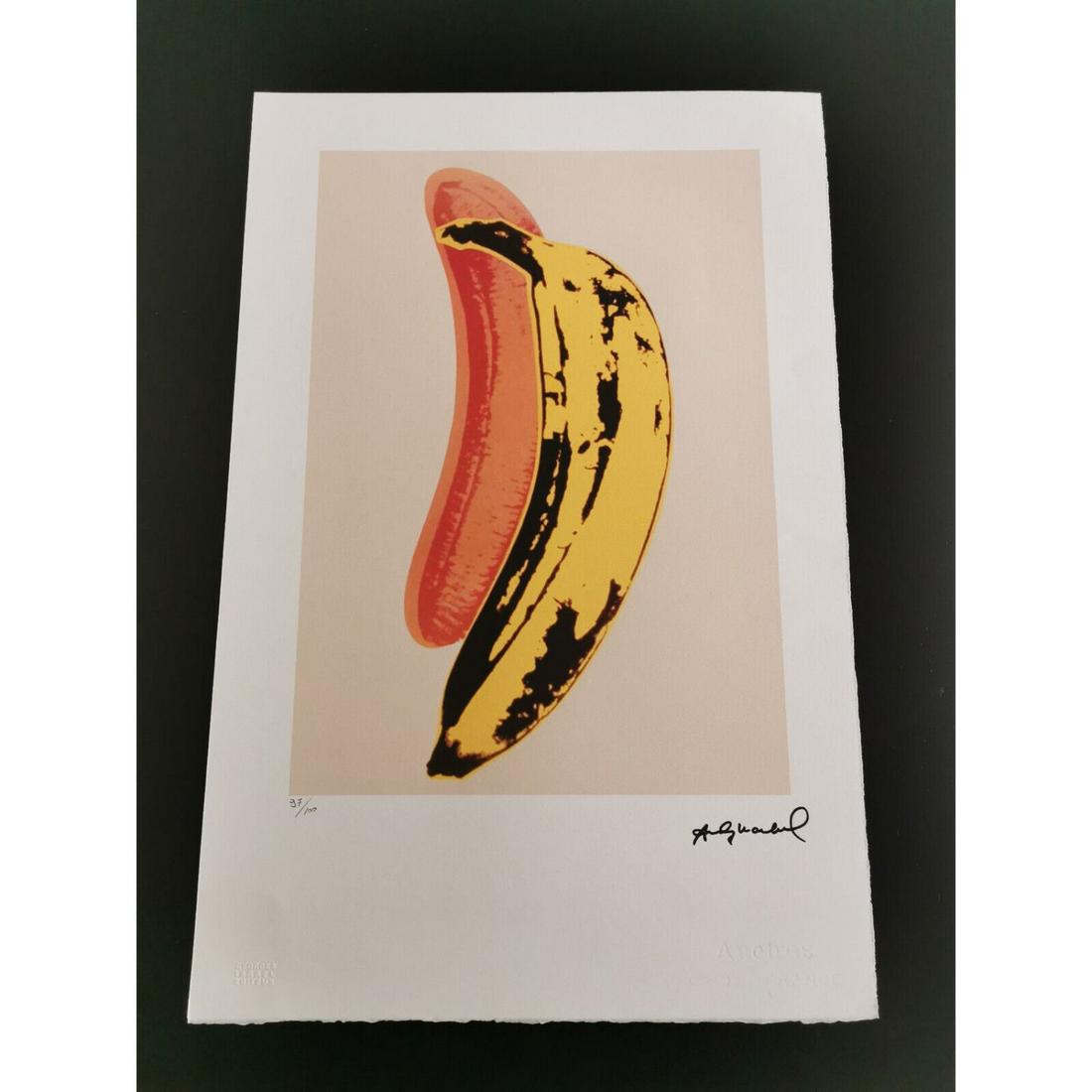 ANDY WARHOL Original Numbered Litho Poster 15x22,5" POP ART BANANA WURSTEL (1 of 2)