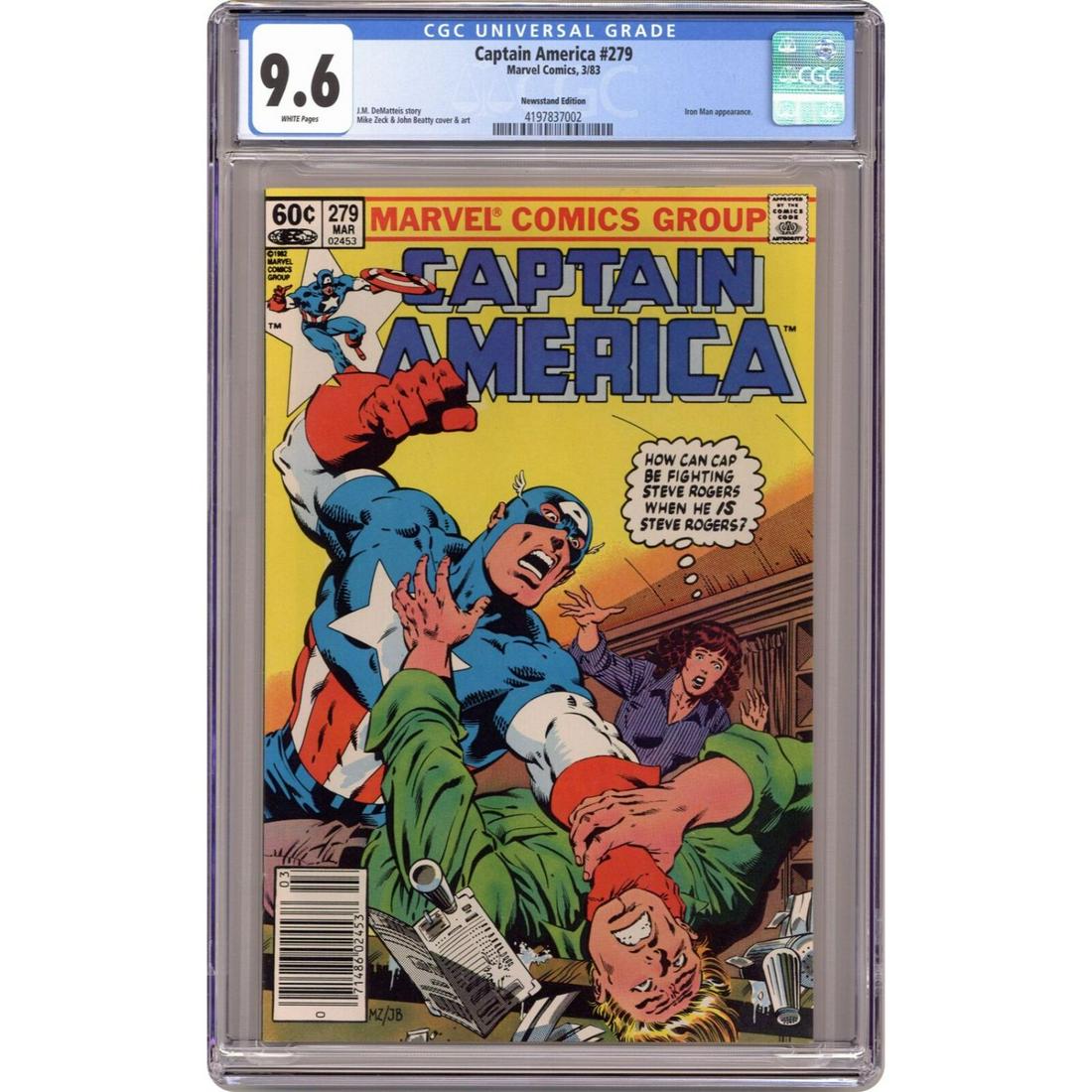 Captain America #279 CGC 9.6 Comic Book Newsstand 1983 (1 of 1)