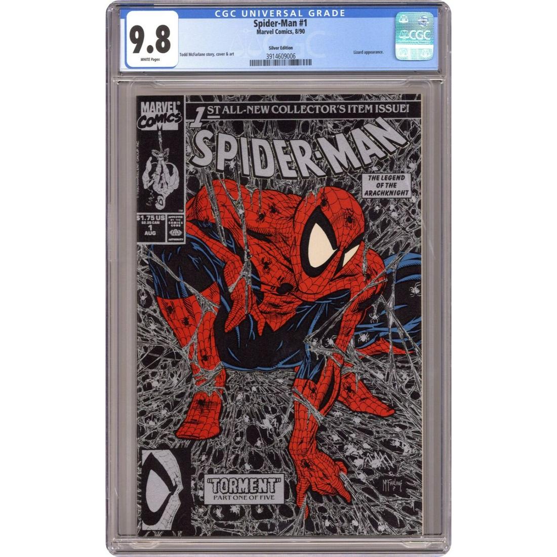 Spider-Man 1 CGC 9.8 Comic Book Todd Mcfarlane Cover Silver Edition Variant 1990 KEY (1 of 1)