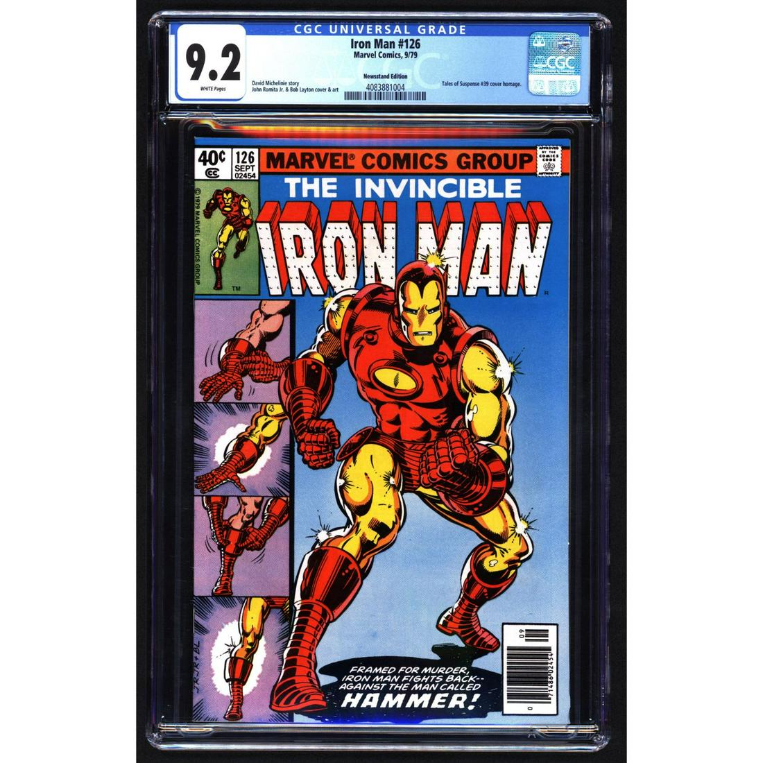 IRON MAN #126 CGC 9.2 Comic Book Marvel 1979 Tales of Suspense #39 Cover Homage (1 of 1)