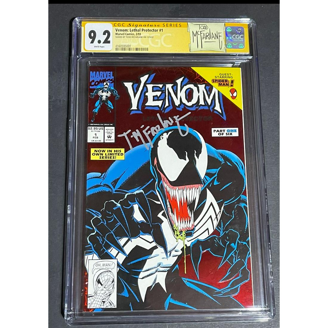 Venom: Lethal Protector #1 CGC Signature Series 9.2 Comic Book Signed by Todd McFarlane (1 of 1)