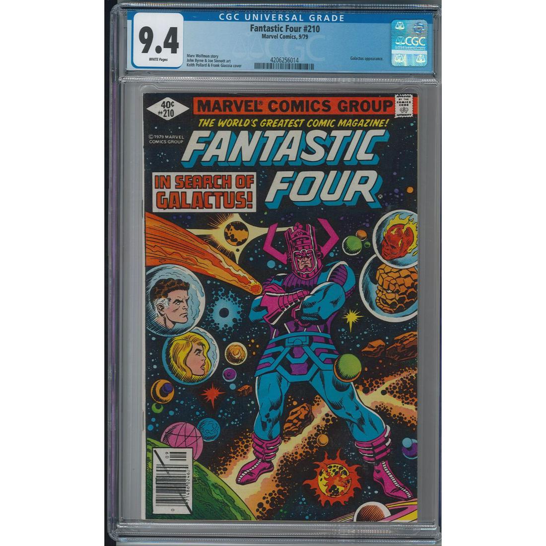 Fantastic Four #210 CGC 9.4 Comic Book NM WP GALACTUS 1979 (1 of 1)