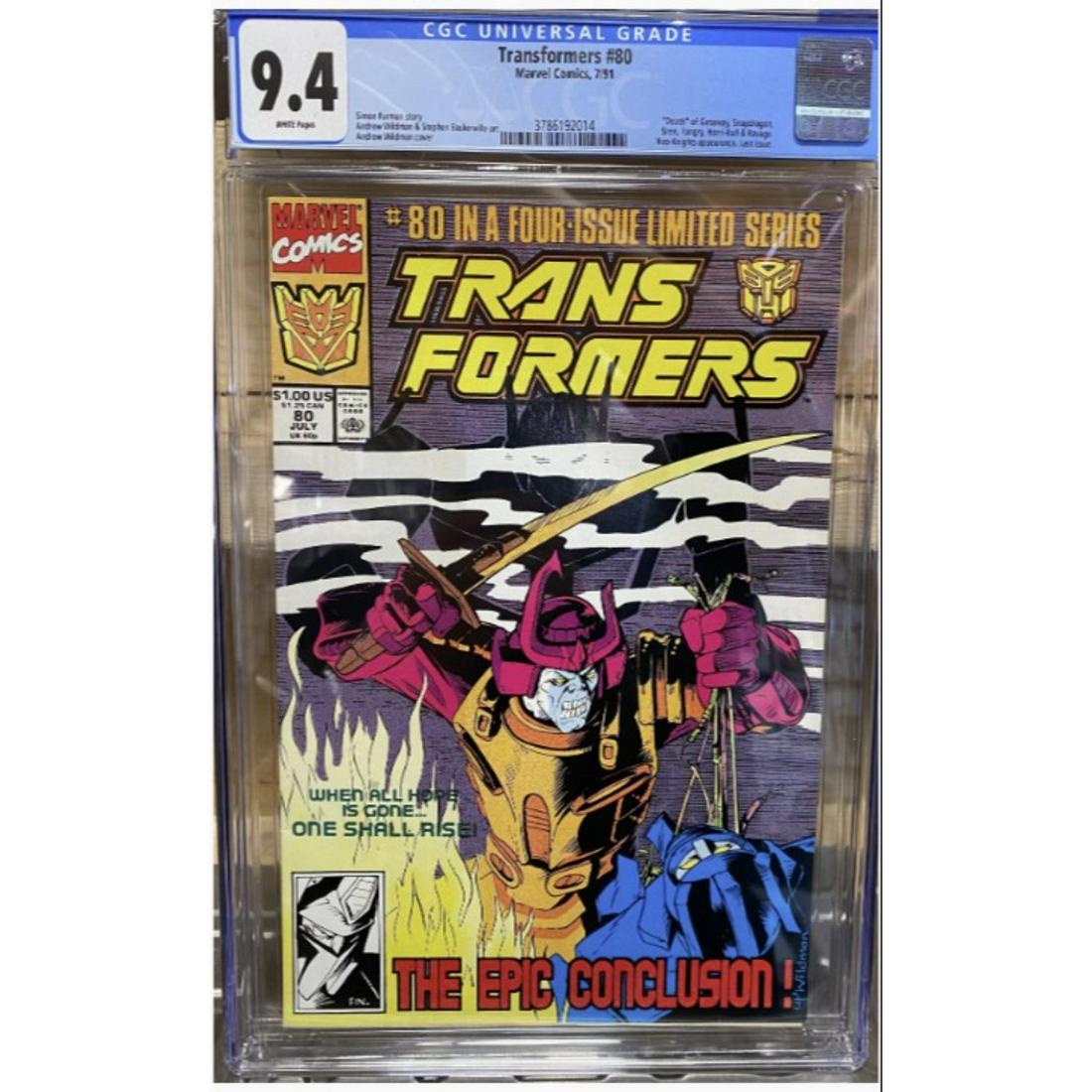 Transformers 80 CGC 9.4 Comic Book 1991 (1 of 1)