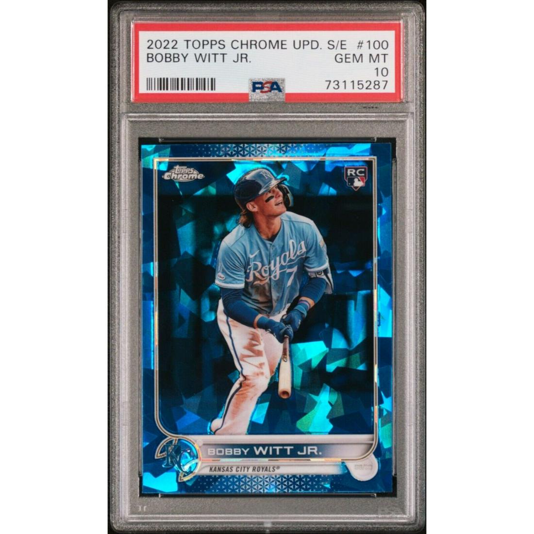 Bobby Witt Jr 2022 Topps Chrome Update Sapphire PSA 10 Rookie #100 (1 of 1)