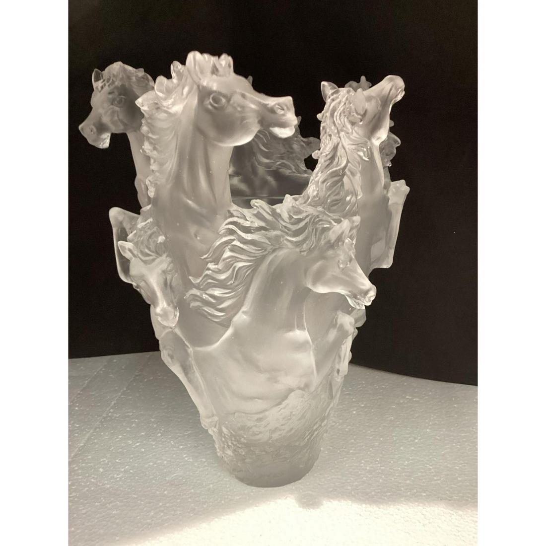 Nancy Daum Pate_De-Verre Style horse vase 10 inch tall 7 inch wide (1 of 2)