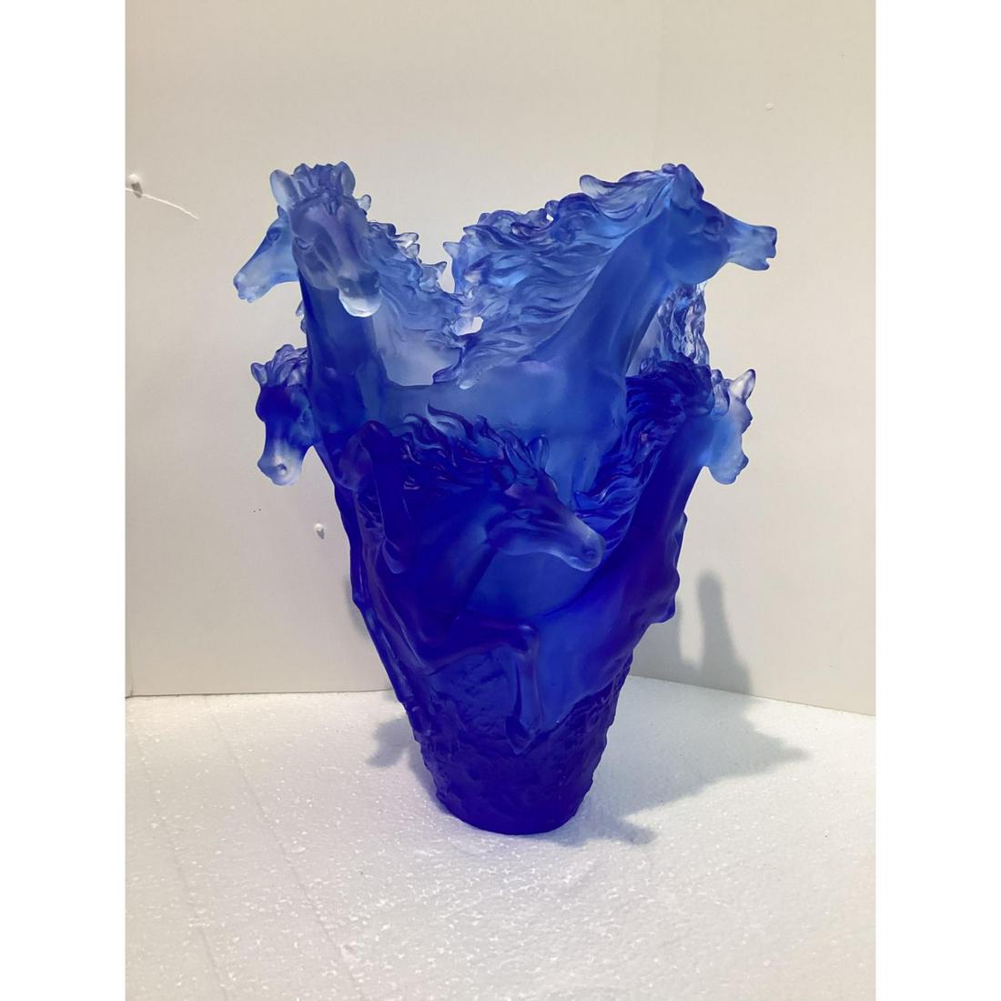 Nancy Daum Pate_De-Verre Style horse vase 10 inch tall 7 inch wide (1 of 3)