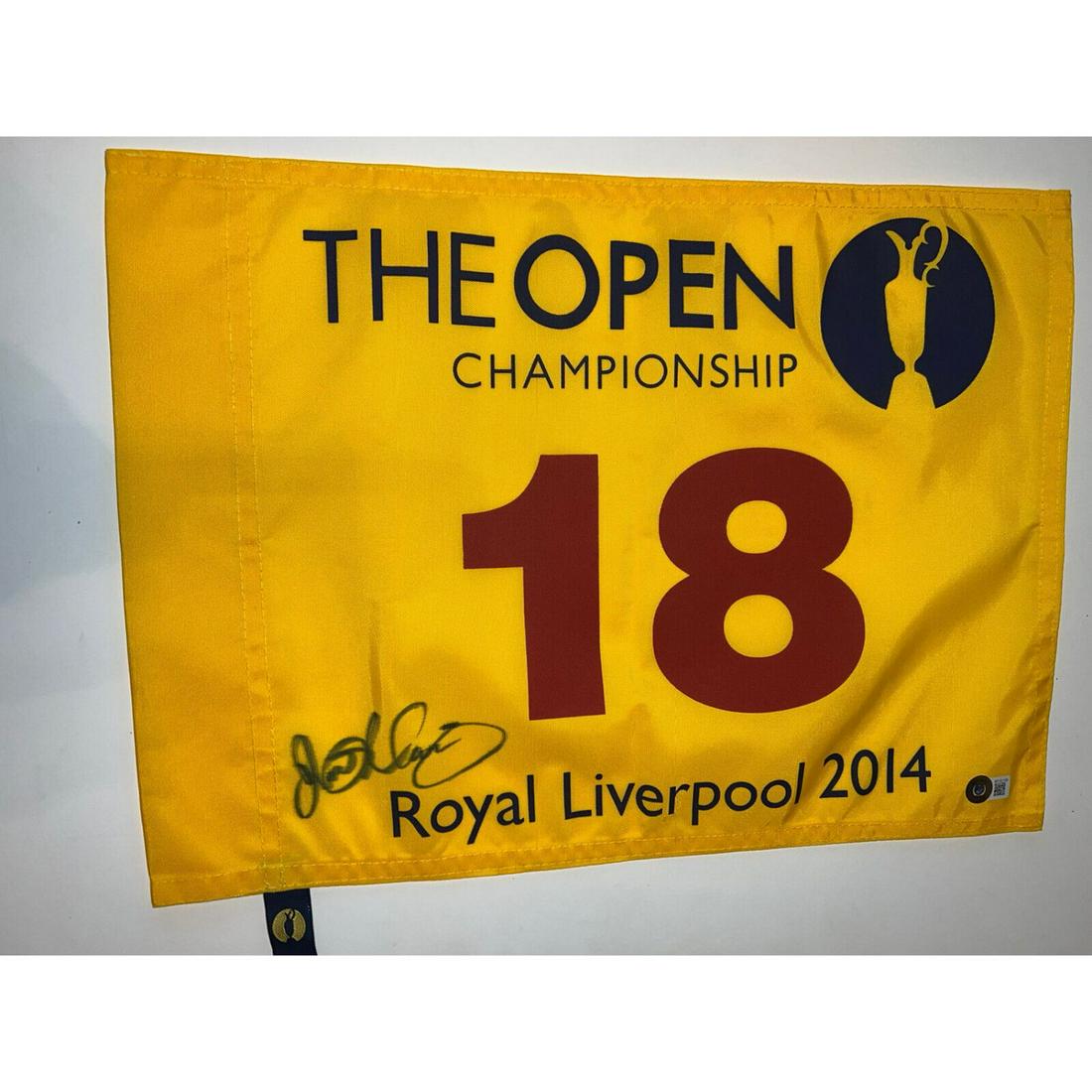 Rory Mcilroy Autographed Signed Official 2014 British Open Flag Beckett COA (1 of 2)
